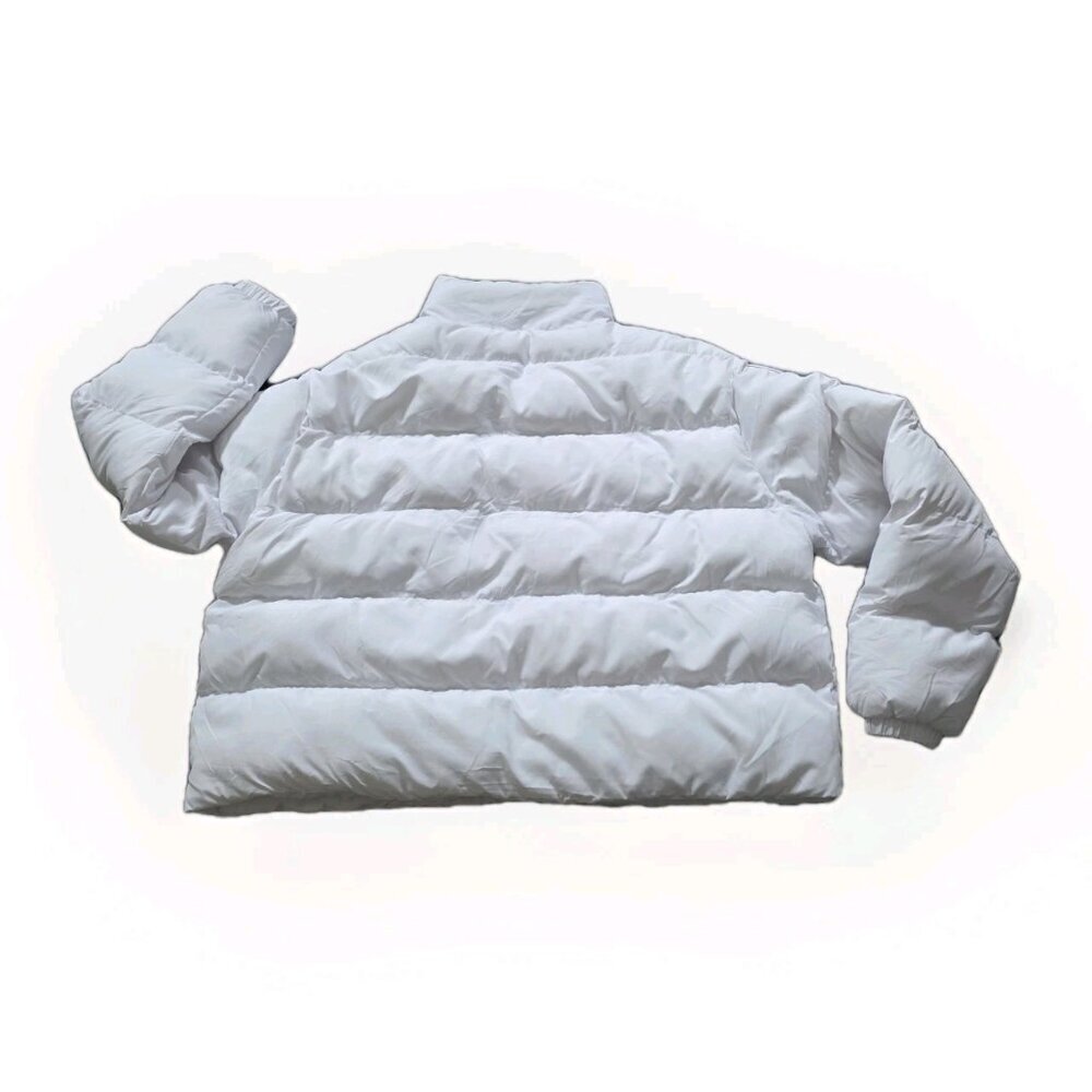 Fabletics Puffer Jacket Women XXL White Full Zip LS Pockets Lined Preppy Cottage - Picture 16 of 16